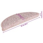 vidaXL Tapis de marches d'escalier 15 Pièces Rose clair 56x17x3 cm