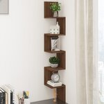 vidaXL Étagère d'angle murale Chêne brun 20x20x127 5cm Bois ingénierie