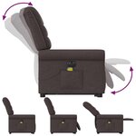 vidaXL Fauteuil inclinable de massage électrique Marron foncé Tissu