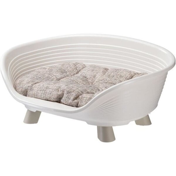 Corbeille chat ou chien Throne 4 avec coussin relax - Blanc