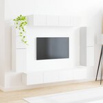 vidaXL Meuble TV 8 Pièces Blanc