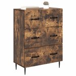 vidaXL Armoire à tiroirs Chêne fumé 66 x 34 5 x 89 5 cm