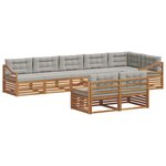 vidaXL Ensemble de canapés d'extérieur 8 pc Gris Naturel et Clair