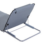 Lot de 2 tapis de plage rembourré - matelas de plage - nattes de plage - dossier inclinable multi-positions - sac transport inclus - métal polyester PE gris