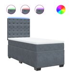vidaXL Sommier à lattes de lit et matelas Gris foncé 90x190 cm Velours