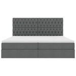 vidaXL Lit avec rangement et matelas Gris foncé 200 x 200 cm tissu