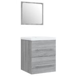 vidaXL Meuble lavabo avec bassin intégré Sonoma gris Bois d'ingénierie