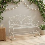vidaXL Banc de jardin Blanc antique Acier