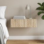 vidaXL Table d'appoint murale 87 5 x 34 5 x 17 cm Bois d'ingénierie