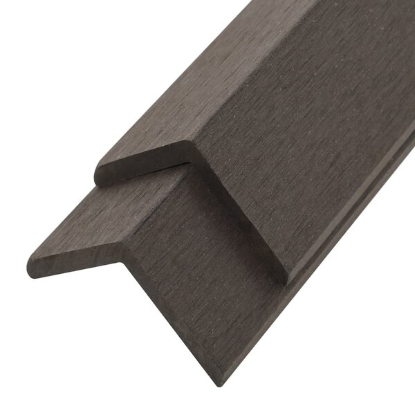 vidaXL Cornière de terrasse 5 Pièces WPC 170 cm Marron foncé