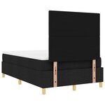 vidaXL Lit à ressorts avec matelas noir petit double en tissu