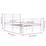 vidaXL Cadre de lit Blanc Bois de pin massif 120x200 cm