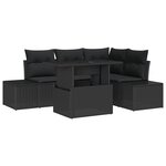 vidaXL Ensemble de canapés de jardin 5 pièces avec coussins Noir Poly Rotin