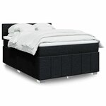 vidaXL Sommier à lattes de lit avec matelas Noir 140x190 cm Tissu