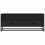vidaXL Meuble TV noir 100x34 5x40 cm bois d'ingénierie et métal