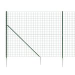 vidaXL Clôture en treillis métallique et piquet d'ancrage vert 2 2x25m