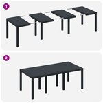 vidaXL Ensemble de salle à manger de jardin 9 pièces avec coussins gris foncé en poly rotin