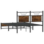 vidaXL Cadre de lit sans matelas chêne fumé 120x200 cm bois ingénierie
