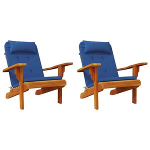 vidaXL Coussin de chaise 2 Pièces Bleu 58 x 77 x 4.5 cm Tissu Oxford