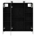 vidaXL Armoire Miroir de Salle de Bain Chêne noir 70 x 14 5 x 70 cm
