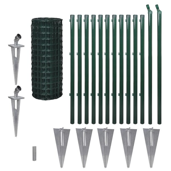 vidaXL Clôture euro Acier 25 x 1 0 m Vert