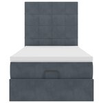vidaXL Cadre de lit ottoman avec matelas gris foncé 100x200 cm velours