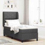 vidaXL Lit à ressorts avec matelas Gris foncé 80 x 200 cm tissu