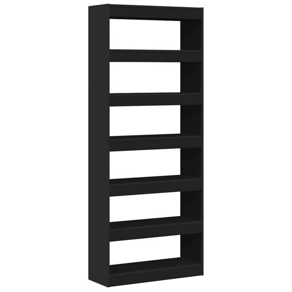vidaXL Bibliothèque Noir 80 x 30 x 198 cm Bois d'ingénierie