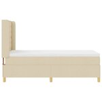 vidaXL Lit à ressorts avec bandes LED Crème 100 x 200 cm tissu