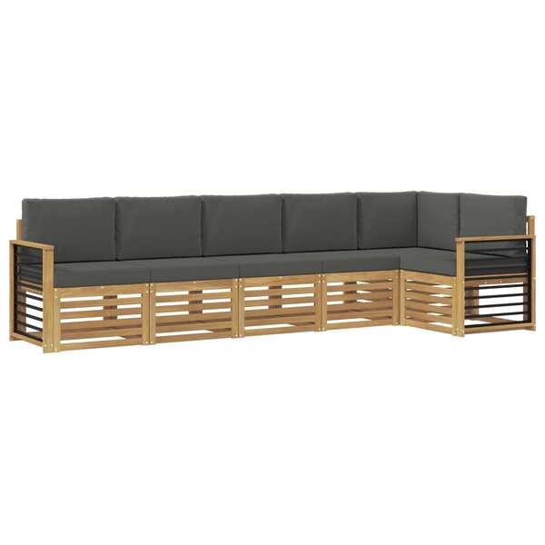vidaXL Ensemble de canapés d'extérieur 6 pc Blanc et anthracite