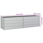 vidaXL Lit surélevé de jardin 160x40x45 cm Acier galvanisé Argenté