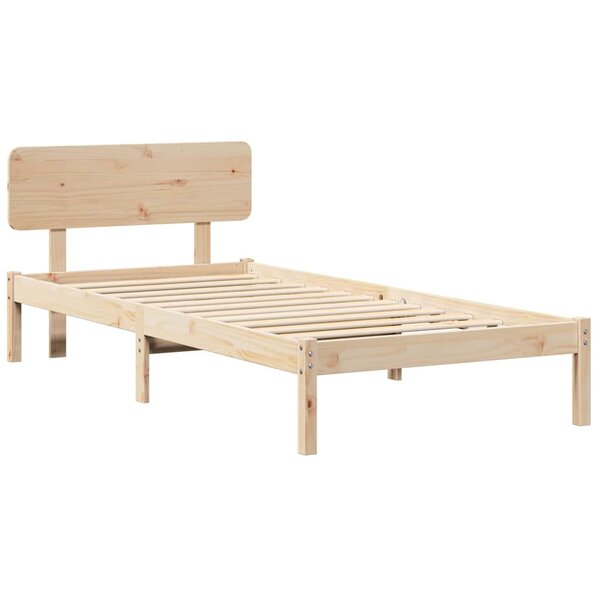 vidaXL Cadre de lit avec tête de lit 75x190 cm en pin massif