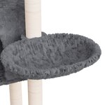 vidaXL Arbre à chat avec griffoirs en sisal Gris foncé 108 5 cm