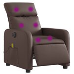 vidaXL Fauteuil de massage inclinable électrique marron similicuir