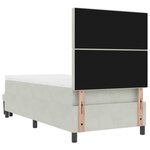 vidaXL Lit à Ressorts avec Matelas & Banc Gris Clair 100x200 cm Velours