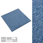 vidaXL Tapis 20 Pièces Bleu 50 x 50 cm 100  Polypropylène