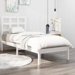vidaXL Cadre de lit Blanc Bois massif 100x200 cm