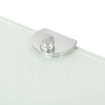 vidaXL Étagère de coin avec supports chromés Verre Blanc 35 x 35 cm