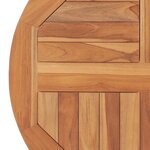 vidaXL Dessus de table Bois de teck solide Rond 2 5 cm 60 cm