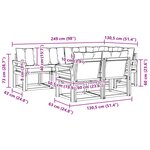 vidaXL Ensemble de canapés d'extérieur 7 pc Gris Naturel et Clair