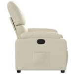 vidaXL Fauteuil inclinable Crème Similicuir