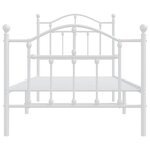 vidaXL Cadre de lit métal sans matelas avec pied de lit blanc 90x190cm