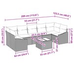 vidaXL Ensemble de canapé de jardin 8 pièces Noir Poly rotin