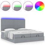 VidaXL Cadre de lit ottoman et matelas gris clair 200x200cm tissu