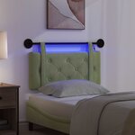 vidaXL Tête de lit suspendue Avec lumière LED Vert clair Velours