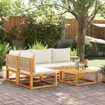 vidaXL Salon de jardin avec coussins 5 Pièces Bois d'acacia solide
