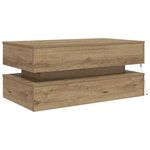 vidaXL Table basse avec lumières LED chêne artisanal 90x50x40 cm