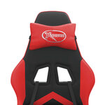 vidaXL Chaise de jeu avec repose-pied Noir et rouge Similicuir