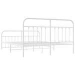 vidaXL Cadre de lit métal sans matelas et pied de lit blanc 160x200 cm