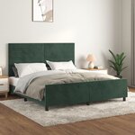 vidaXL Cadre de lit avec tête de lit Vert foncé 160x200 cm Velours